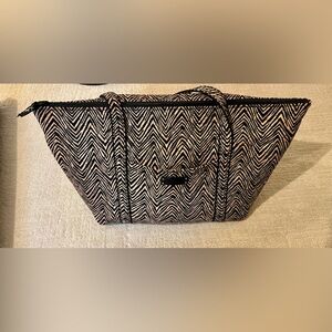 Vera Bradley Stylish quilted Black and Tan Women's travel bag.